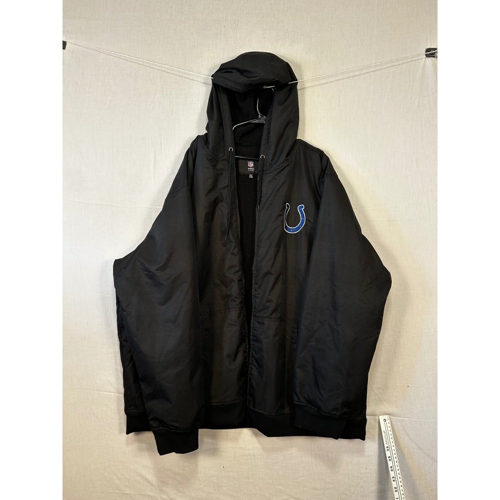NFL Pro Line Indianapolis Colts Sherpa Lined Hooded Jacket Men 5XL Broken Zipper